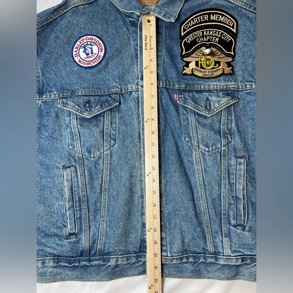 Vintage Levi’s 70507-0214 Made USA Harley HOG Denim Trucker Jacket XL - Picture 11 of 15
